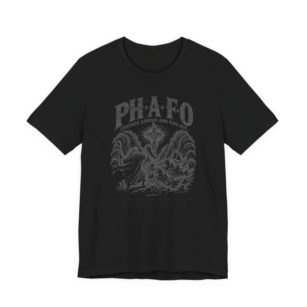 PHAFO- Pharoah Around and Find Out – "PHAFO: The Fiber of Life" Vintage-Style White T-Shirt - Moses parts the Red Sea