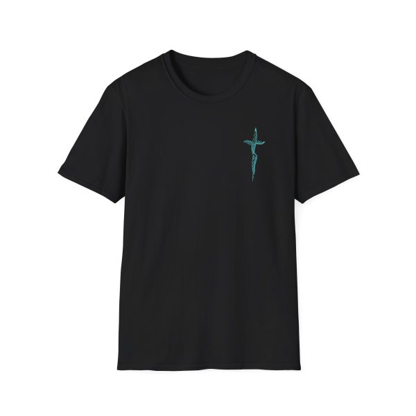 DNA Cross TEAL left breast, Christian t shirt, Christian gift, Father's day, Mother's day