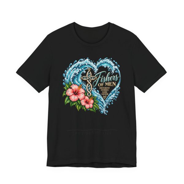 Divine Design - loving splash - — 'The Fisher of Men' Christian Beach Tee, splash heart